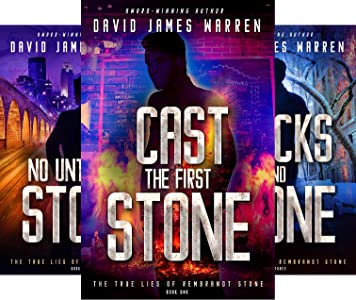 Three book covers from the series: The True Lies of Rembrandt Stone.