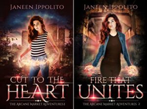 Two book covers: Cut to the Heart, and Fire that Unites.
